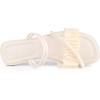 imageAllegra K Womens Strappy Pearl Strap Pleated Flat Slide Sandals