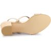 imageAllegra K Womens Strappy Slingback Chunky Heels Slide SandalsBeige Pink