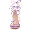 imageAllegra K Womens Strappy Tie Dye Heels Lace Up Kitten Heel SandalsBlue Pink
