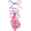 imageAllegra K Womens Strappy Tie Dye Heels Lace Up Kitten Heel SandalsBlue Pink