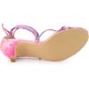 imageAllegra K Womens Strappy Tie Dye Heels Lace Up Kitten Heel SandalsBlue Pink