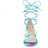 imageAllegra K Womens Strappy Tie Dye Heels Lace Up Kitten Heel SandalsGreen