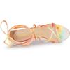 imageAllegra K Womens Strappy Tie Dye Heels Lace Up Kitten Heel SandalsOrange