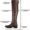 imageAllegra K Womens Thigh High Boots Low Block Heel Fashion Over the Knee High BootsCoffee