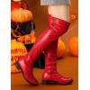 imageAllegra K Womens Thigh High Boots Low Block Heel Fashion Over the Knee High BootsRed