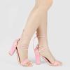 imageAllegra K Womens Tie Up Strappy Heels Chunky High Heels SandalLight Pink