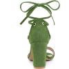imageAllegra K Womens Tie Up Strappy Heels Chunky High Heels SandalOlive Green