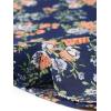 imageAllegra K Womens Valentines Day Floral Print VNeck Dress Smocked Waist Midi DressBlack Blue