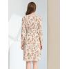 imageAllegra K Womens Valentines Day Floral Print VNeck Dress Smocked Waist Midi DressWhite Orange
