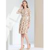 imageAllegra K Womens Valentines Day Floral Print VNeck Dress Smocked Waist Midi DressWhite Orange