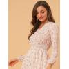 imageAllegra K Womens Valentines Day Floral Print VNeck Dress Smocked Waist Midi DressWhitered Floral