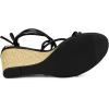 imageAllegra K Womens Wedge Heels Lace Up Strappy Low Wedges SandalsBlack