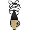 imageAllegra K Womens Wedge Heels Lace Up Strappy Low Wedges SandalsBlack