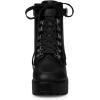 imageAllegra K Womens Zip Chunky Heel Platform Ankle Combat BootsBlack