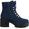 imageAllegra K Womens Zip Chunky Heel Platform Ankle Combat BootsDark Blue