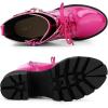 imageAllegra K Womens Zip Platform Chunky Heel Combat BootsFuchsia