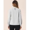 imageAllegra K Work Blouses for Women Stand Collar Long Sleeve Ruched Business Dressy Casual Work Tops ShirtGray