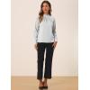 imageAllegra K Work Blouses for Women Stand Collar Long Sleeve Ruched Business Dressy Casual Work Tops ShirtGray
