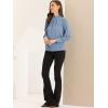 imageAllegra K Work Blouses for Women Stand Collar Long Sleeve Ruched Business Dressy Casual Work Tops ShirtGrey Blue