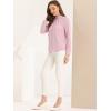 imageAllegra K Work Blouses for Women Stand Collar Long Sleeve Ruched Business Dressy Casual Work Tops ShirtPink