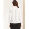 imageAllegra K Work Blouses for Women Stand Collar Long Sleeve Ruched Business Dressy Casual Work Tops ShirtWhite