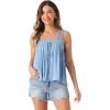 imageAllegra K Casual Sleeveless Top for Womens Square Neck Panel Lace Ruffles Tank TopsLight Blue
