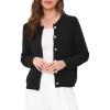 imageAllegra K Open Front Sweater for Womens Collarless Button Down Business Casual Chunky Knit CardigansBlack