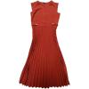 imageAllegra K Summer Dress for Womens 2024 Elegant Sleeveless V Neck ALine Pleated Flowy Midi DressRust Red