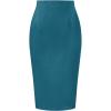 imageAllegra K Wear to Work Pencil Skirts for Womens Business Knee Length High Waist Bodycon Suit SkirtBlue Green