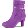 imageAllegra K Womens Ankle Zip Platform High Heel Mid Calf BootsPurple
