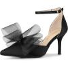 imageAllegra K Womens Bow Tie Ankle Strap Stiletto High Heels PumpsBlack