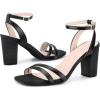 imageAllegra K Womens Chunky Heel Raffia Heels Bohemia Square Toe Slingback Strappy Linen SandalsBlack