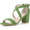 imageAllegra K Womens Crisscross Ankle Strap Block Heel SandalsOlive Green
