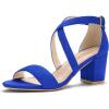 imageAllegra K Womens Crisscross Ankle Strap Block Heel SandalsRoyal Blue