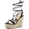 imageAllegra K Womens Espadrilles Platform Wedges Heel Lace Up SandalsBlack