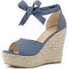imageAllegra K Womens Espadrilles Tie Up Ankle Strap Wedges SandalsHaze Blue