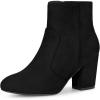 imageAllegra K Womens Heel Boots Round Toe Chunky Heels Ankle BootsBlack