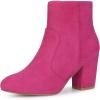imageAllegra K Womens Heel Boots Round Toe Chunky Heels Ankle BootsHot Pink