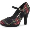 imageAllegra K Womens Houndstooth Platform Stiletto Heels Mary Janes PumpsRed Green