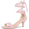 imageAllegra K Womens Kitten Heel Lace Up SandalsPink