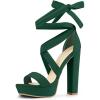 imageAllegra K Womens Lace Up Platform Block Heel SandalsEmerald Green