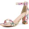 imageAllegra K Womens Open Toe High Chunky Heel Buckle Ankle Strap SandalsPink Flowers