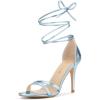 imageAllegra K Womens Open Toe Lace Up Stiletto Heels SandalsSky Blue