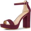 imageAllegra K Womens Platform Ankle Strap Chunky High Heel Burgundy Sandals  75 M US