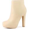 imageAllegra K Womens Platform Chunky Heel Ankle BootsBeige
