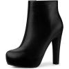 imageAllegra K Womens Platform Chunky Heel Ankle BootsBlack
