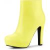 imageAllegra K Womens Platform Chunky Heel Ankle BootsLight Yellow