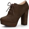 imageAllegra K Womens Platform Chunky Heel Lace Up BootiesDark Brown