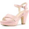 imageAllegra K Womens Platform Chunky Heels Slingback SandalsLight Pink