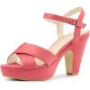 imageAllegra K Womens Platform Chunky Heels Slingback SandalsWatermelon Red